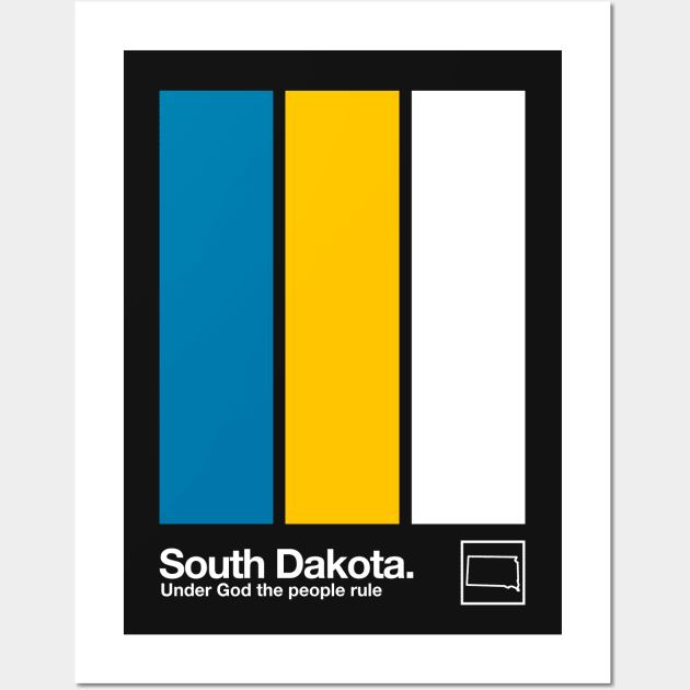 South Dakota State Flag // Original Minimalist Artwork Poster Design Wall Art by DankFutura